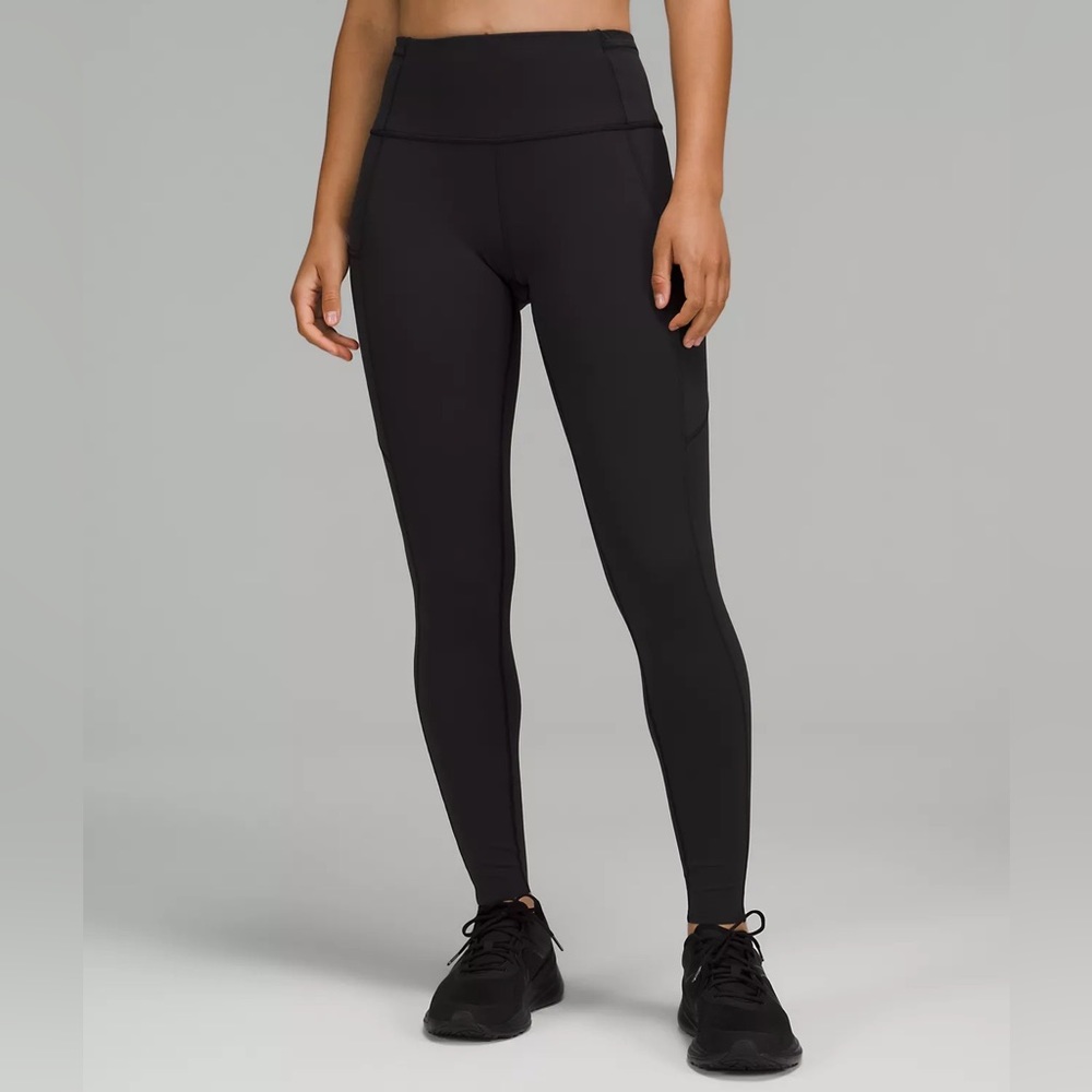 Lululemon Fast and Free Brushed Fabric High-Rise Tight 28" - Size 4, Black, NWT
